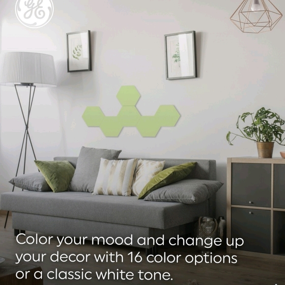 GE NWT 6pk LED + Color Changing Tile Panel Lights with Remote - Picture 2 of 12